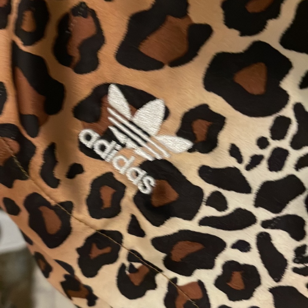 adidas Leopard Print Wide Leg Pants Set in Brown and Black - Picture 8 of 10